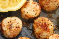 Golden Air-Fried Scallops