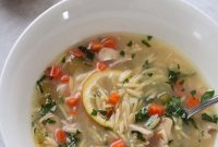 Bright Lemon Chicken Orzo Soup