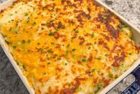 Golden Cheesy Broccoli Rice Bake