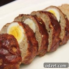 Sliced Turkey Meatloaf with Hard-Boiled Eggs