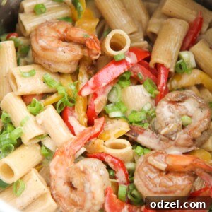 Instant Pot Rasta Pasta with Shrimp ready to be served.