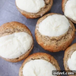 Cream Cheese Banana Muffins recipe card image