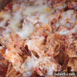 Close-up of Instant Pot Lazy Lasagna.