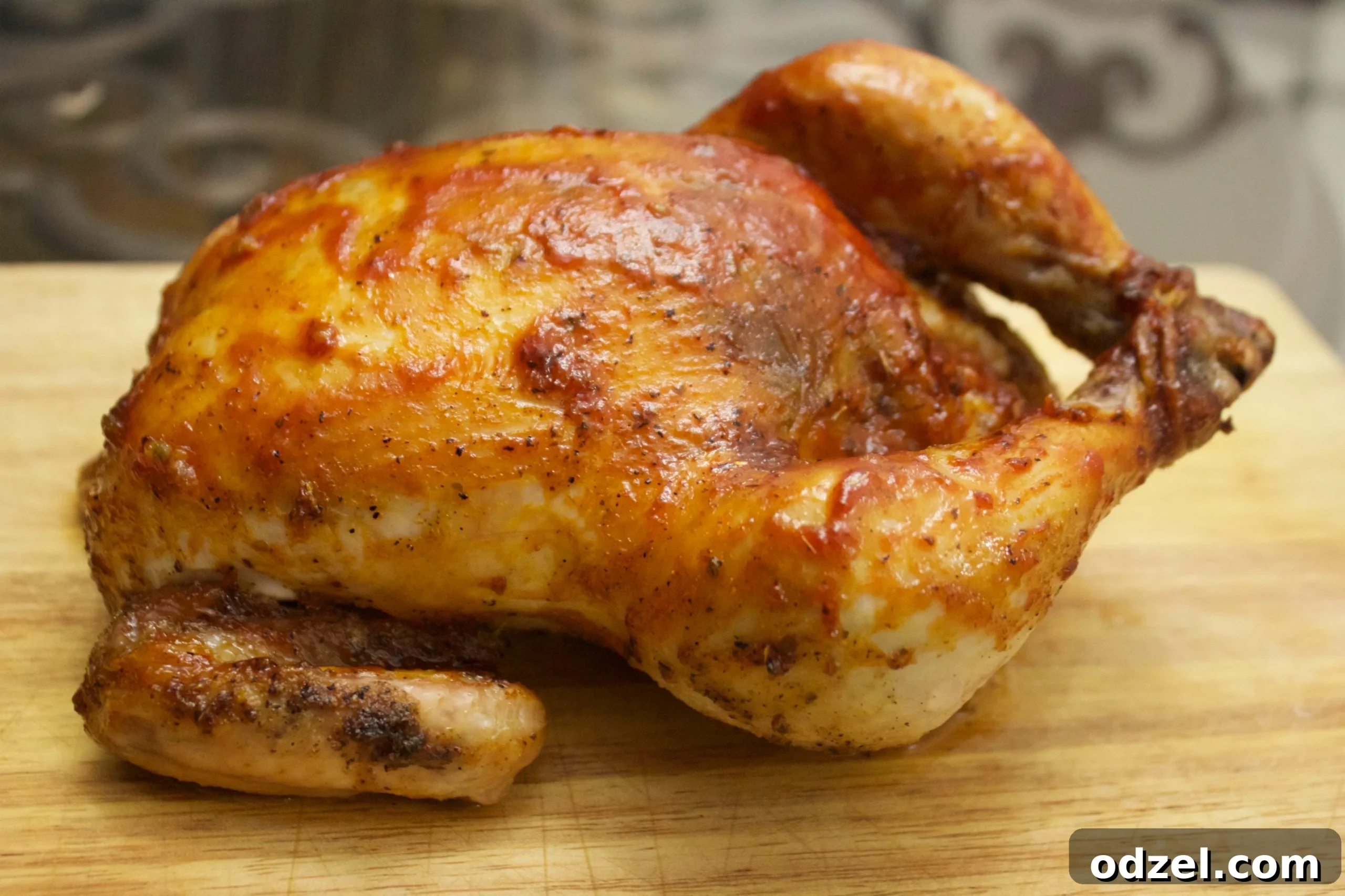 Grilled Chicken Fiesta 2 Perfectly roasted whole chicken, golden brown and brushed with rich homemade barbecue sauce