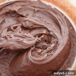 Luscious Chocolate Buttercream 2 A charming glass bowl filled to the brim with creamy, irresistible chocolate buttercream frosting.