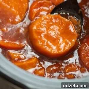 close-up view of slow cooker candied yams