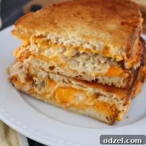 air fryer tuna melt sandwiches on a white plate.