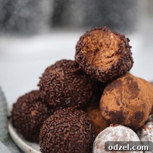 traditional rum balls on a plate.
