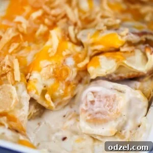 Delicious baked pierogi casserole.