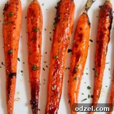 roasted carrots garnished with fresh parsley