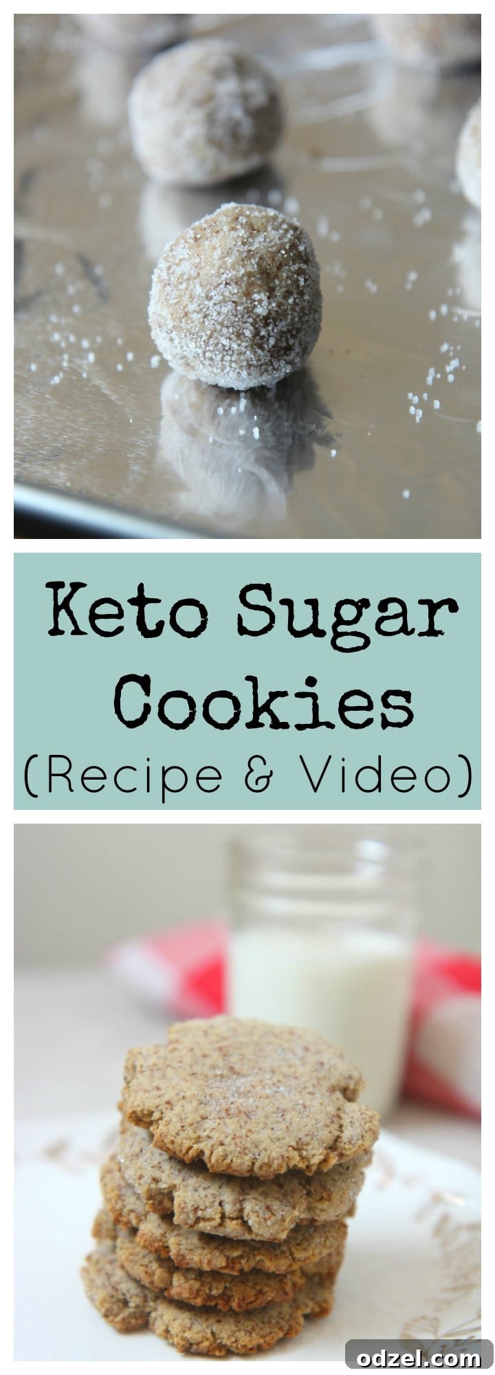 Close up of a single keto sugar cookie with a sprinkle of sweetener