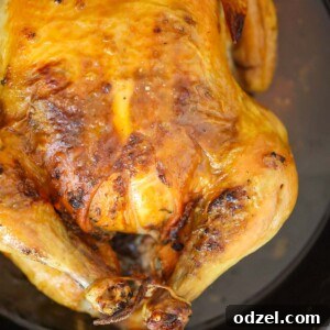 Cuban butter roast chicken in a cast iron skillet.
