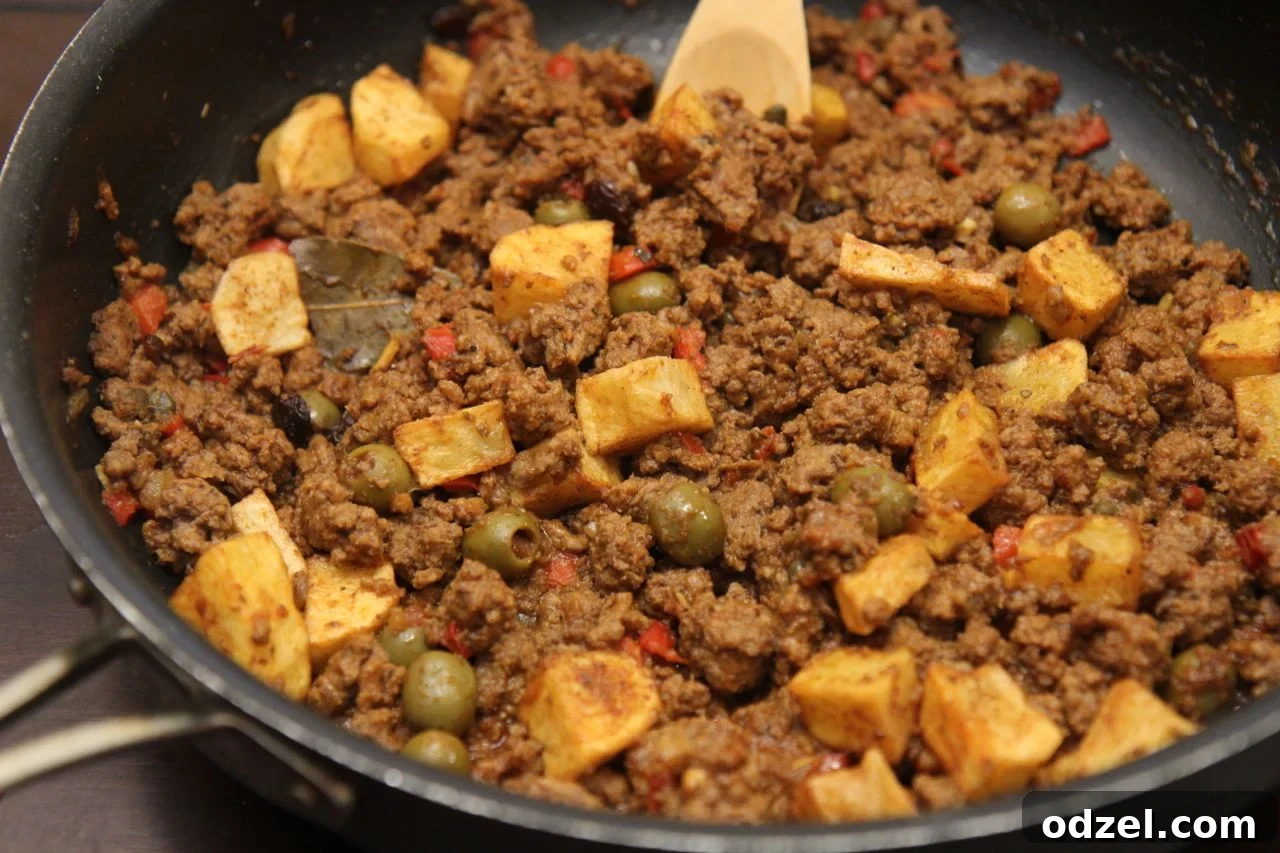 Cuban Picadillo with Golden Potatoes 2 Cuban Picadillo con Papas from Cooked by Julie