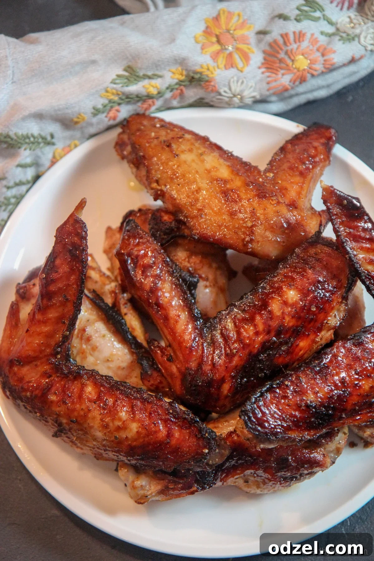 Deliciously glazed honey baked turkey wings, golden brown and crispy.