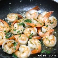 Easy Garlic Shrimp dish, beautifully plated.