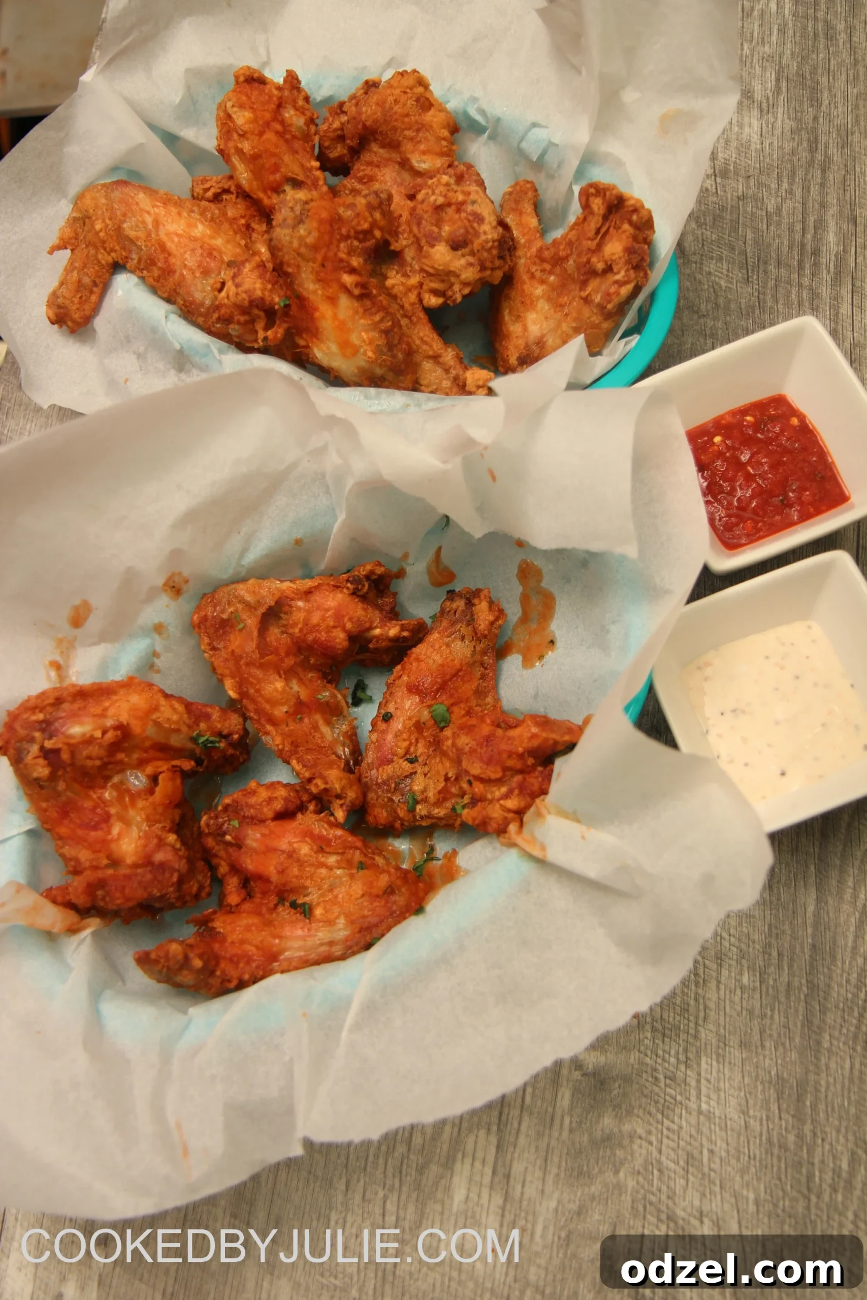 Irresistible Crispy Wings 5 Hot sauce and blu cheese give you some variety with these wings