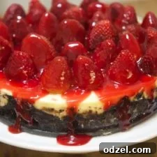 Delicious Strawberry Oreo Cheesecake slice