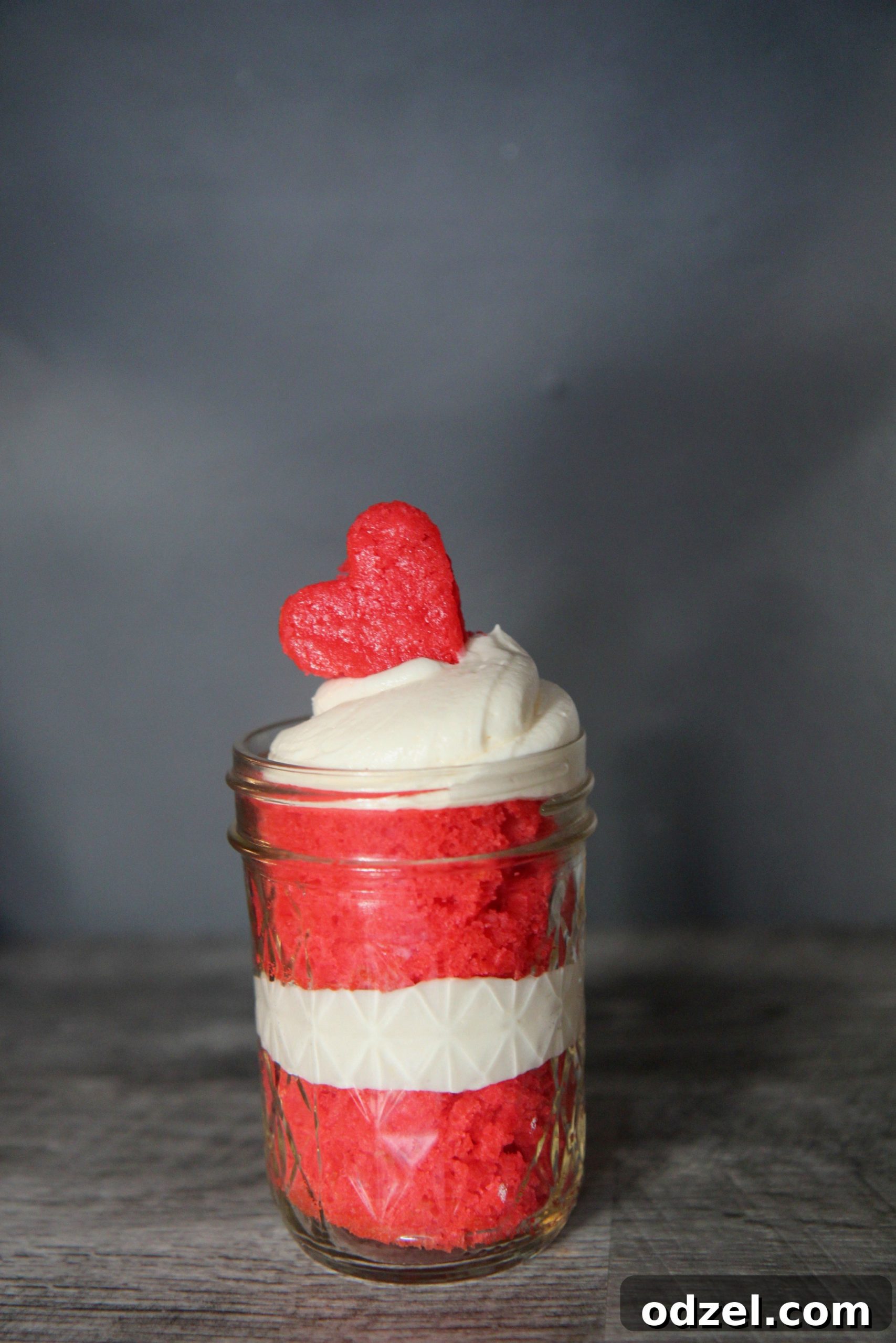 A single serving of this great cake, beautifully layered in a jar.