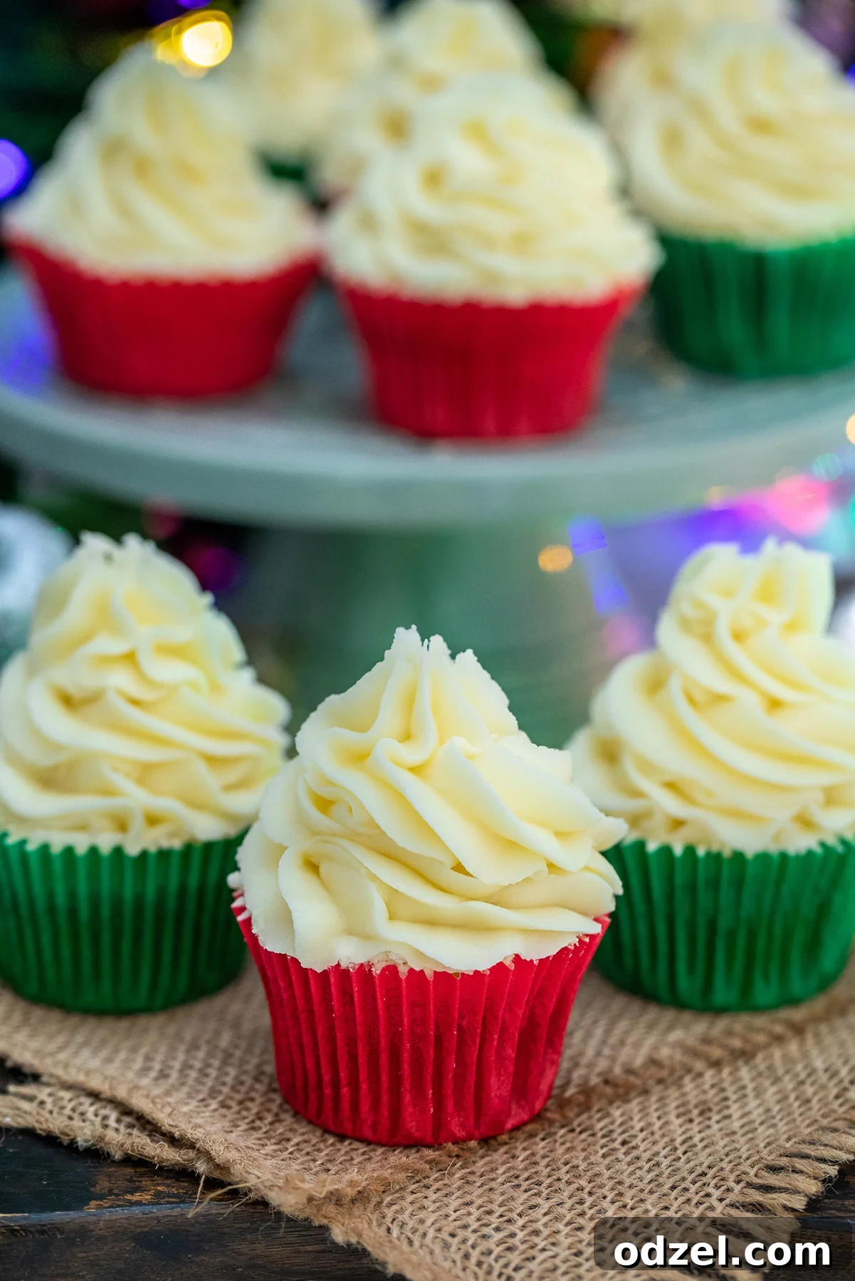 Cozy Gluten Free Gingerbread Cupcakes 2 Six beautifully decorated gluten-free gingerbread cupcakes with cream cheese frosting, garnished with gingerbread crumbs