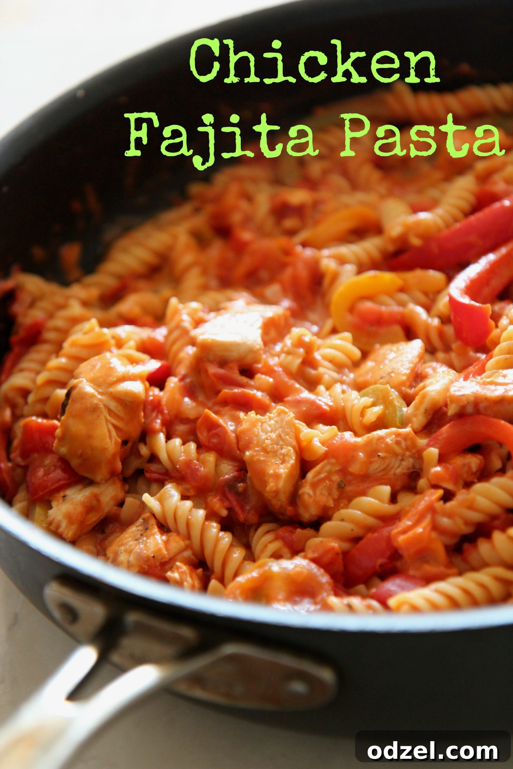 Toss together this easy chicken fajita pasta dish for a fast one-pot meal that everyone will love!