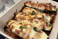 Cheesy Lasagna Zucchini Boats