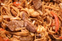 Seared Steak and Lobster Noodles with Garlic Butter